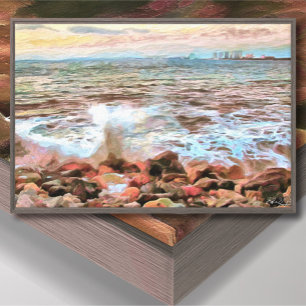 Rocky Waves 0742 Kunst Canvas Afdruk