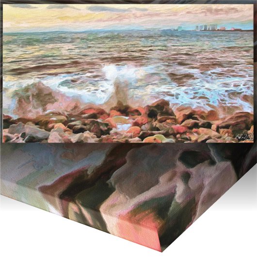 Rocky Waves 742 Art Canvas Afdruk
