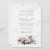 Rococo Barok Bloemen Alles in één bruiloft Kaart (Voorkant)