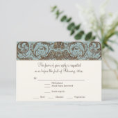 Rococo Barok Shell Etsen Scroll RSVP (Staand voorkant)