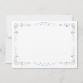 Rococo Blau Monogram Wapen Huwelijk  Bedankkaart (Achterkant)