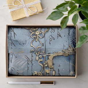 Rococo Blauw Goud Italiaans Romantisch Tissuepapier