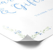 Rococo Blauwe Frame Kaarten & Cadeaus Poster (Hoek)