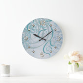  Rococo Blauwgroen Scroll Clock Grote Klok (Huis)