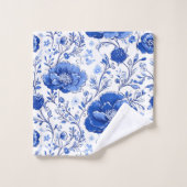 Rococo Blue Floral Elégance (Gant de toilette)