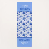 Rococo Blue Floral Elegance Namaste Naam Yogamat (Voorkant)