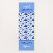 Rococo Blue Floral Elegance Namaste Naam Yogamat (Achterkant)
