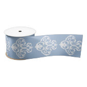 Rococo Blue White Flourish Pattern Lint (Spoel)