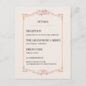 Rococo Blush Bruiloft Informatiekaartje (Voorkant)