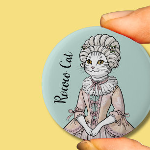 Rococo Cat – Elegante kattenkunst Ronde Button 5,7 Cm