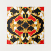 Rococo-complex met bloemelementen wandkleed (Voorkant (horizontaal))