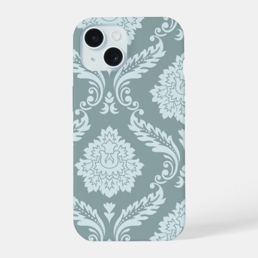 Rococo Damask Art I Duck Egg Blue+Teal (Verso)