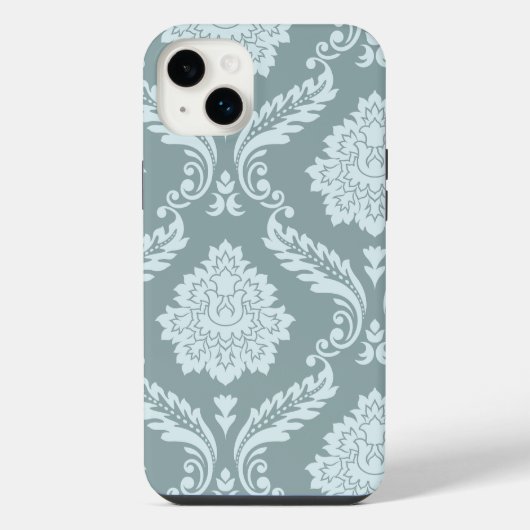 Rococo Damask Art I Duck Egg Blue+Teal (Verso)