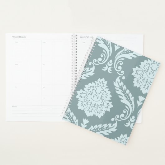 Rococo Damask Art I Duck Egg Blue+Teal (Devant avec enveloppe)