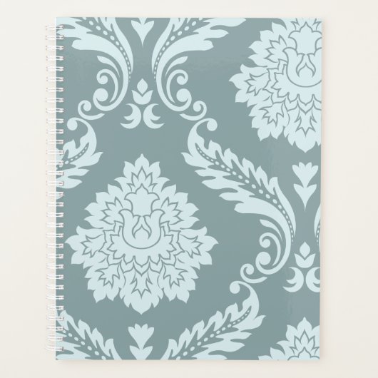 Rococo Damask Art I Duck Egg Blue+Teal (Devant)