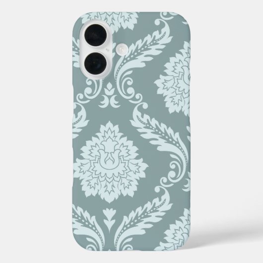 Rococo Damask Art I Duck Egg Blue+Teal Case-Mate iPhone Case (Achterkant)