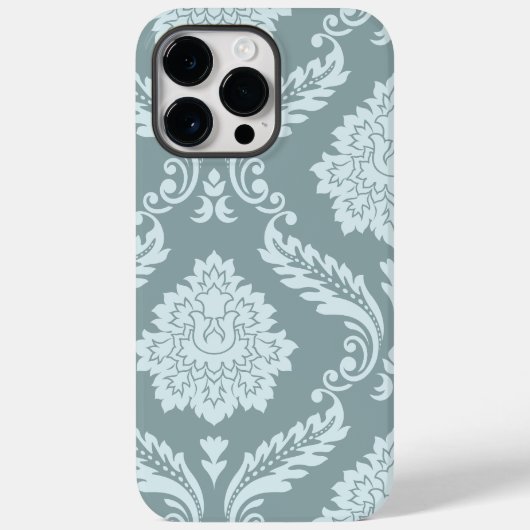 Rococo Damask Art I Duck Egg Blue+Teal Case-Mate iPhone Case (Achterkant)