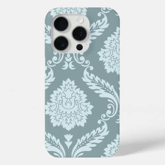 Rococo Damask Art I Duck Egg Blue+Teal Case-Mate iPhone Case (Achterkant)