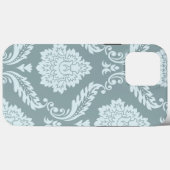 Rococo Damask Art I Duck Egg Blue+Teal Case-Mate iPhone Case (Achterkant (horizontaal))