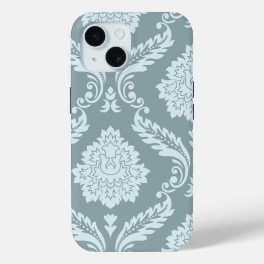 Rococo Damask Art I Duck Egg Blue+Teal Case-Mate iPhone Case (Achterkant)