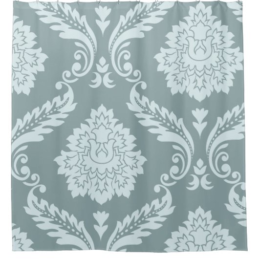 Rococo Damask Art I Duck Egg Blue+Teal Douchegordijn (Voorkant)
