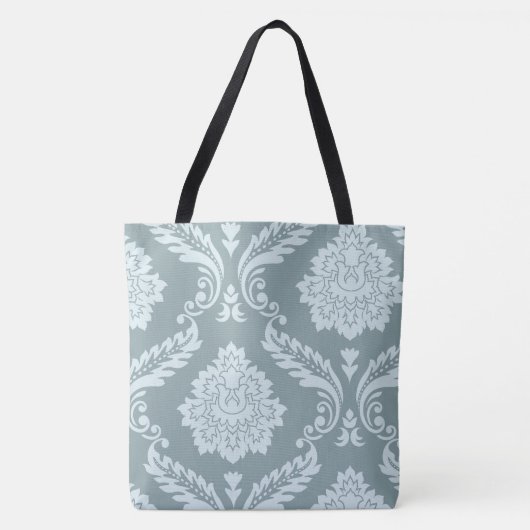 Rococo Damask Art I Duck Egg Blue+Teal Draagtas (Voorkant)