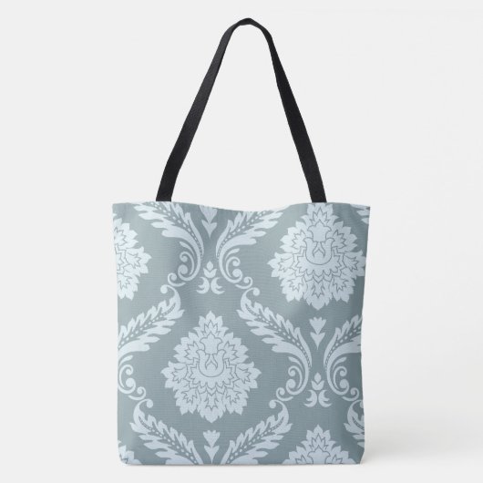 Rococo Damask Art I Duck Egg Blue+Teal Draagtas (Achterkant)