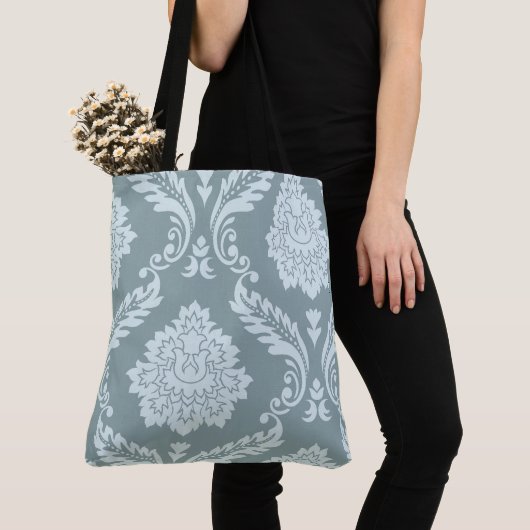 Rococo Damask Art I Duck Egg Blue+Teal Draagtas (Dichtbij)