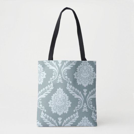 Rococo Damask Art I Duck Egg Blue+Teal Draagtas (Voorkant)