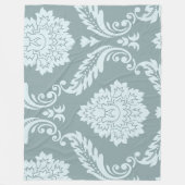 Rococo Damask Art I Duck Egg Blue+Teal Fleece Deken (Voorkant)