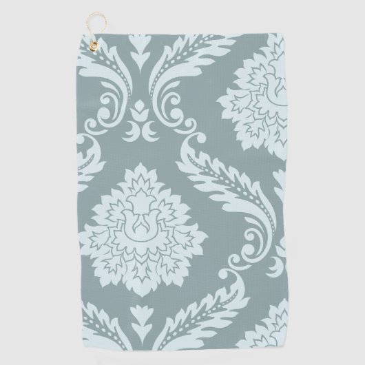 Rococo Damask Art I Duck Egg Blue+Teal Golfhanddoek (Voorkant)