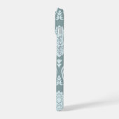 Rococo Damask Art I Duck Egg Blue+Teal iPhone 15 Hoesje (Linkerkant)