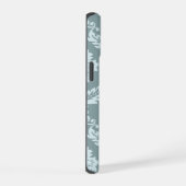 Rococo Damask Art I Duck Egg Blue+Teal iPhone 15 Hoesje (Rechterkant)