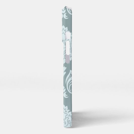Rococo Damask Art I Duck Egg Blue+Teal iPhone Hoesje (Linkerkant)