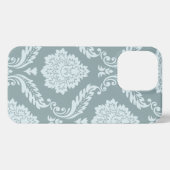 Rococo Damask Art I Duck Egg Blue+Teal iPhone Hoesje (Achterkant horizontaal)