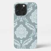 Rococo Damask Art I Duck Egg Blue+Teal iPhone Hoesje (Achterkant)