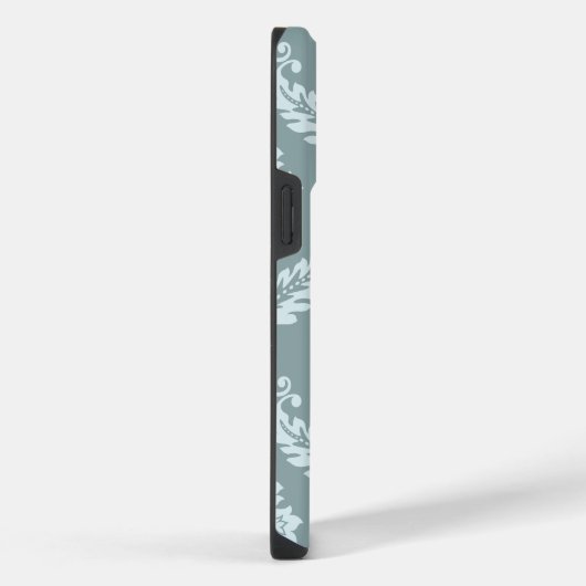 Rococo Damask Art I Duck Egg Blue+Teal iPhone Hoesje (Rechterkant)