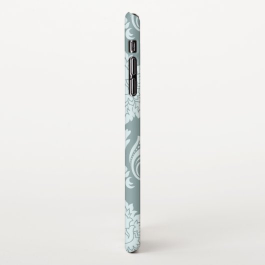 Rococo Damask Art I Duck Egg Blue+Teal iPhone Hoesje (Linkerkant)