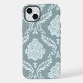 Rococo Damask Art I Duck Egg Blue+Teal iPhone Hoesje (Achterkant)