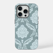 Rococo Damask Art I Duck Egg Blue+Teal iPhone Hoesje (Achterkant)