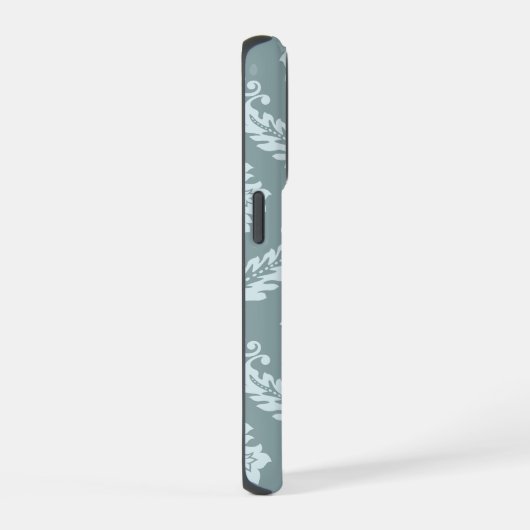 Rococo Damask Art I Duck Egg Blue+Teal iPhone Hoesje (Rechterkant)