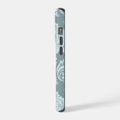 Rococo Damask Art I Duck Egg Blue+Teal iPhone Hoesje (Linkerkant)