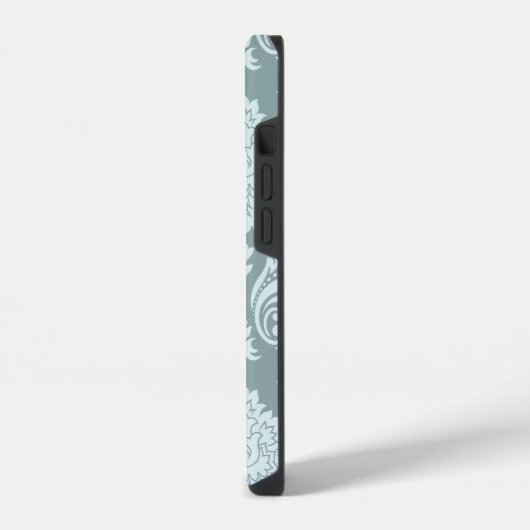 Rococo Damask Art I Duck Egg Blue+Teal iPhone Hoesje (Linkerkant)