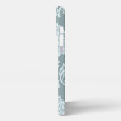 Rococo Damask Art I Duck Egg Blue+Teal iPhone Hoesje (Linkerkant)