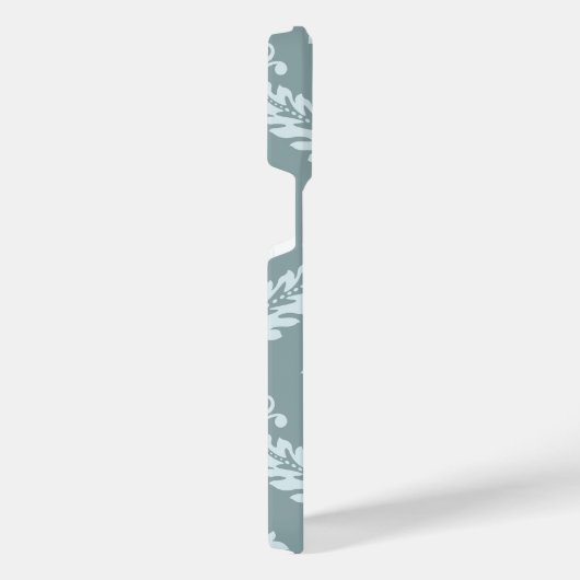 Rococo Damask Art I Duck Egg Blue+Teal iPhone Hoesje (Rechterkant)