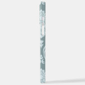 Rococo Damask Art I Duck Egg Blue+Teal iPhone Hoesje (Linkerkant)