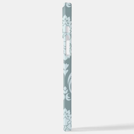 Rococo Damask Art I Duck Egg Blue+Teal iPhone Hoesje (Linkerkant)
