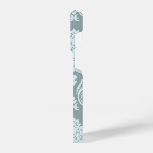 Rococo Damask Art I Duck Egg Blue+Teal iPhone Hoesje (Linkerkant)
