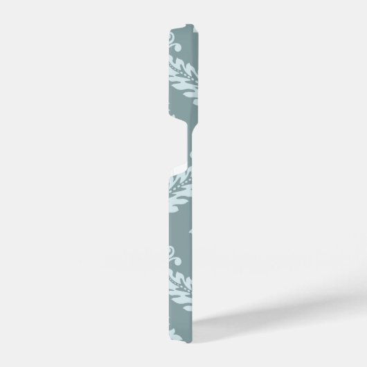 Rococo Damask Art I Duck Egg Blue+Teal iPhone Hoesje (Rechterkant)