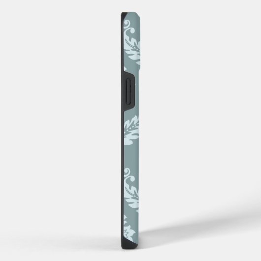Rococo Damask Art I Duck Egg Blue+Teal iPhone Hoesje (Rechterkant)
